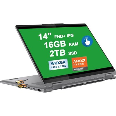 2in1 노트북 터치스크린 교육용 포토샵 미니 레노버 요가 7 투인원 AI PC 14인치 FHD IPS 터치 AMD Zen4 8코어 Ryzen 8840HS i7-12700H