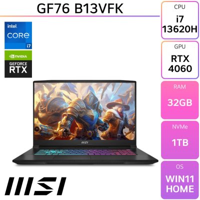 MSI Sword GF76 게이밍 노트북 17.3 코어i7 인텔 13세대 지포스 RTX 4060