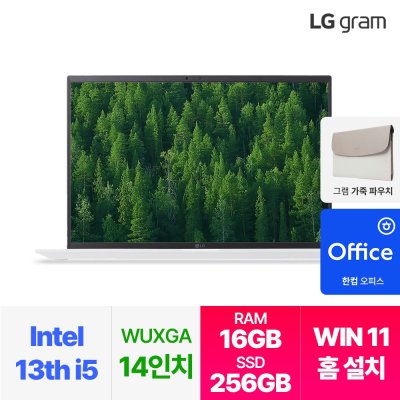LG전자 최신 그램 14인치 인텔 i5 13세대 윈도우11 16GB 256GB, 14ZD90RU-GX56K, WIN11 Home, 16GB, 256GB, 화이트